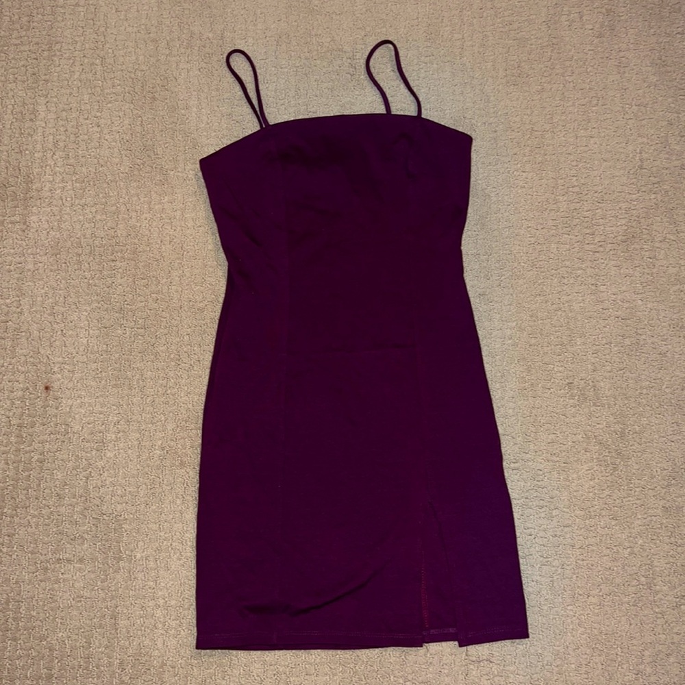 Fashion Nova purple mini dress with slit